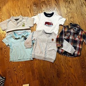 Plaid Kids Long Sleeve Polo Shirt